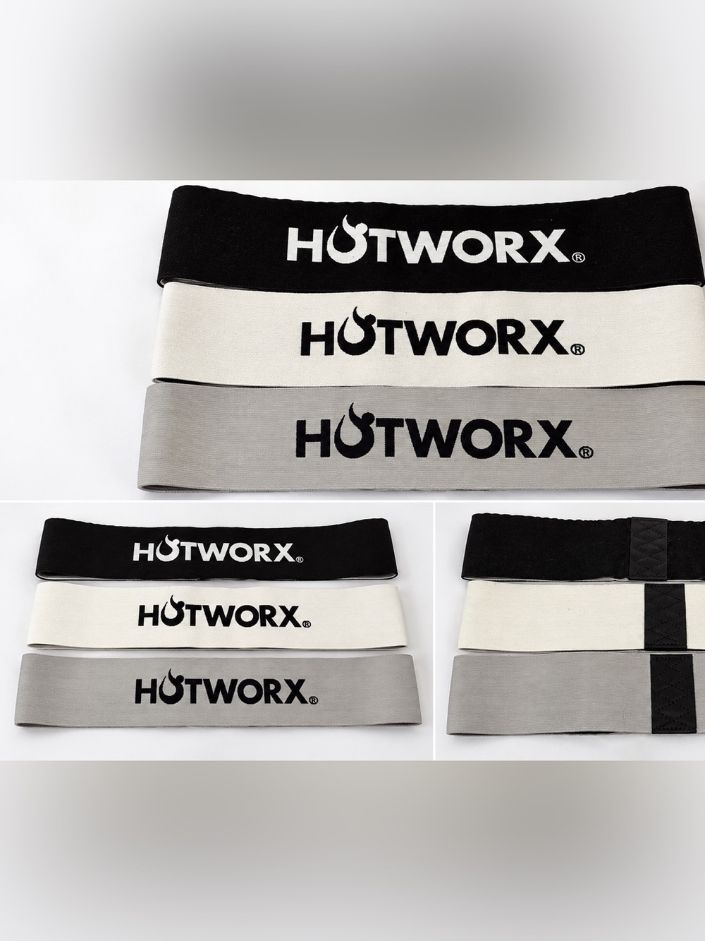 OTWORX Fabric Resistance Loop Bands Set of 3 Black White Gray